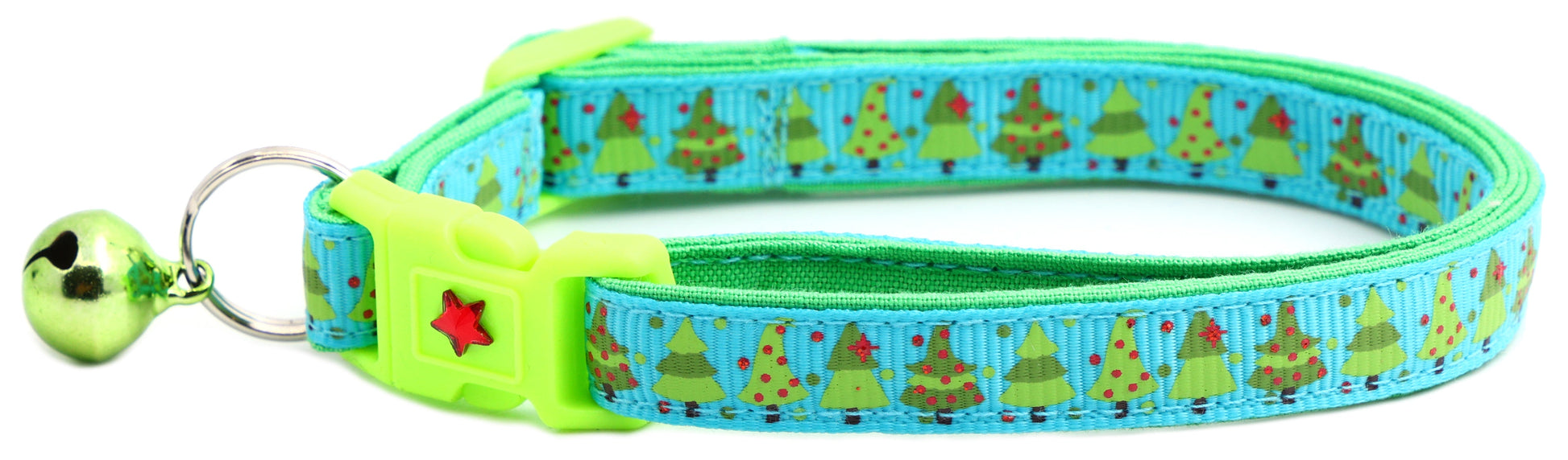 Jolly Christmas Trees Breakaway Cat Collar-1