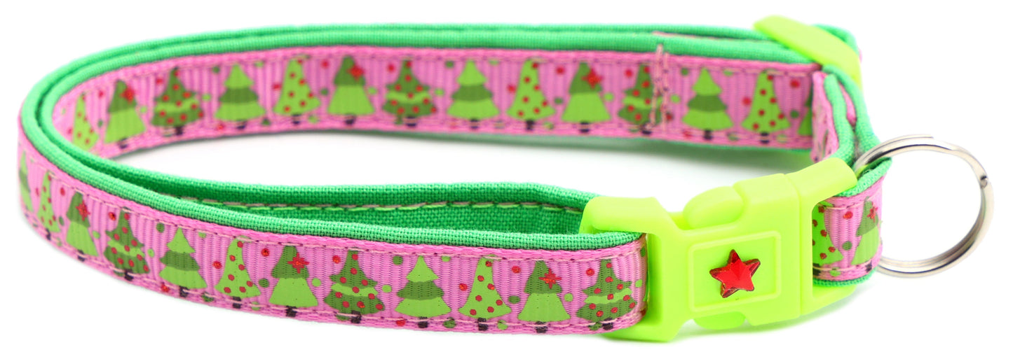Jolly Christmas Trees Breakaway Cat Collar-14