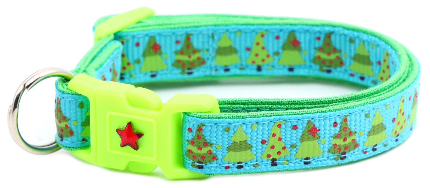 Jolly Christmas Trees Breakaway Cat Collar-15