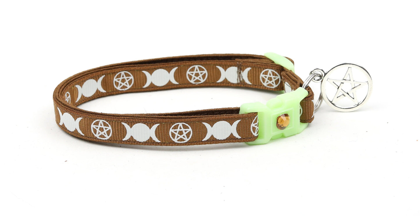 Witch's Familiar on Brown Cat Collar-4