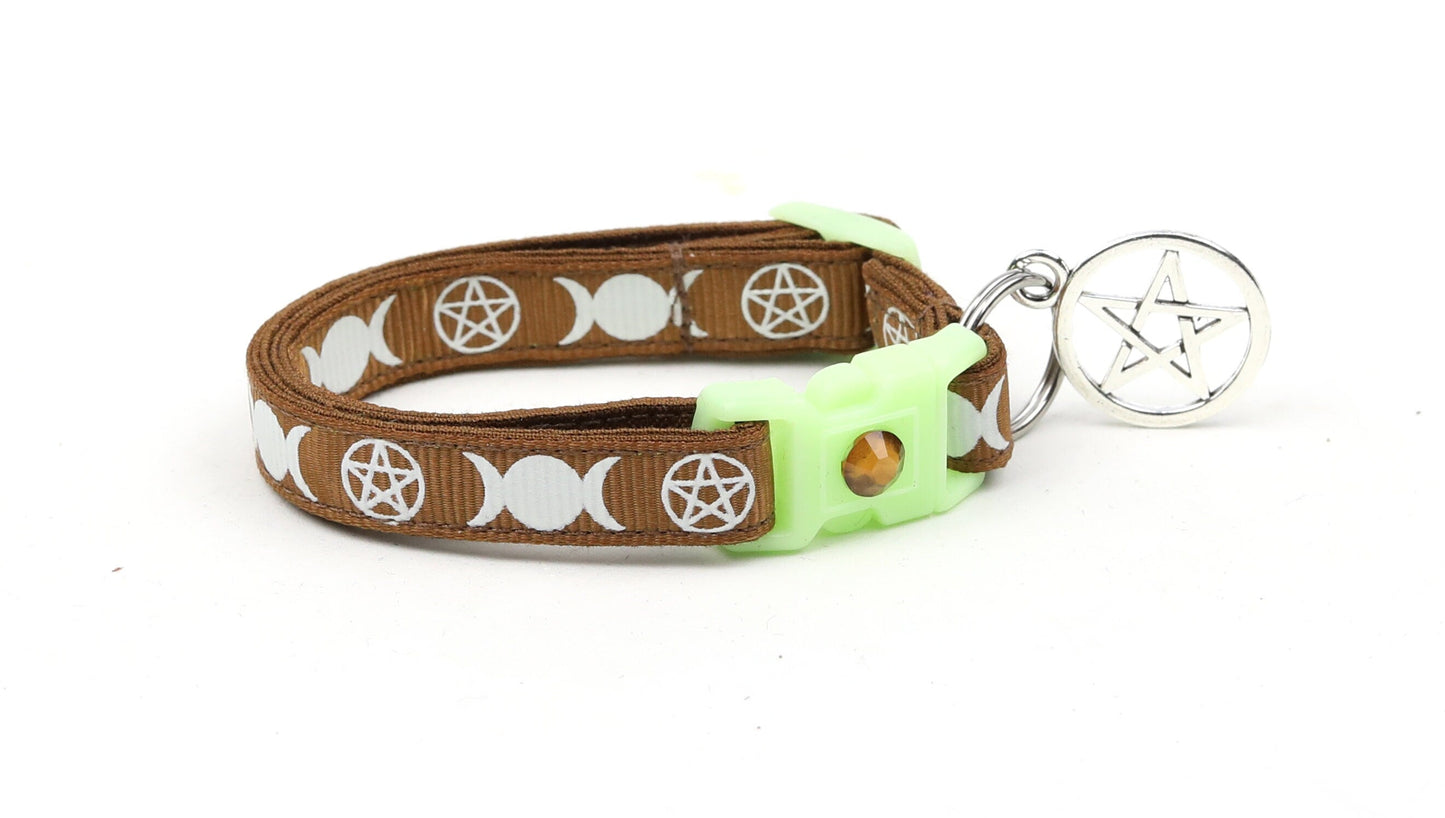 Witch's Familiar on Brown Cat Collar-1