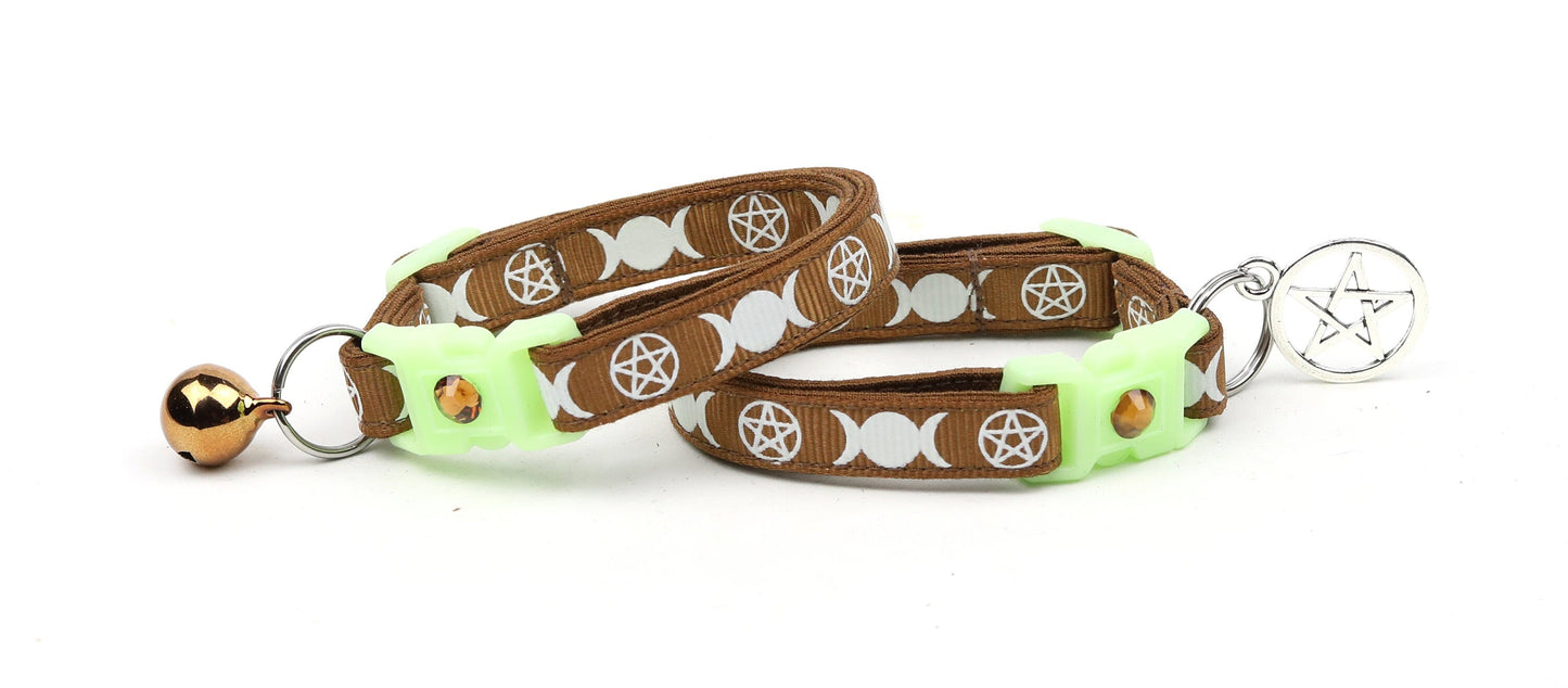 Witch's Familiar on Brown Cat Collar-2
